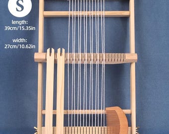 Bastidor de telar de madera, tapiz, adorno de pared con borlas, herramienta para hacer alfombras