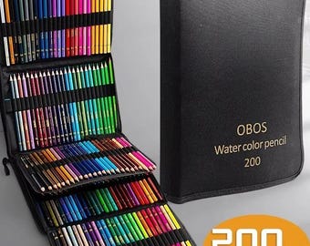Juego de 200 lápices de óleo y acuarela de colores con bolsa de tela