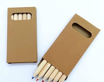 Juego de 30 minilápices de colores, 10 cajas de lápices de colores cortos para dibujo infantil, material escolar y recuerdos de fiesta.