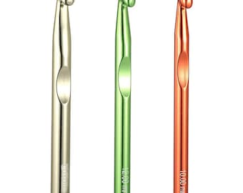 Large Aluminum Crochet Hooks 10mm 12mm 15mm, Ergonomic Thick Handle Hooks for Blanket, Sweater, Chunky Yarn Crochet
