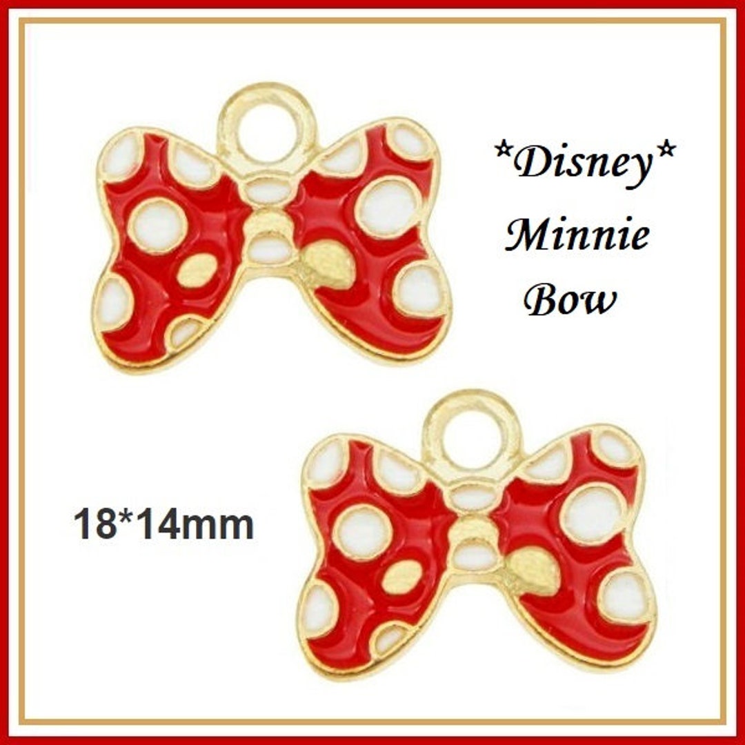Disney Minnie Mouse Crystal Bow Enamel Necklace