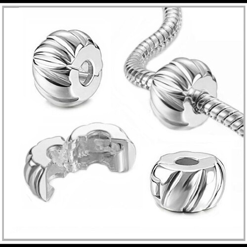 Stopper Bead Cliplock Silver Heart Pandora Style Bracelet Etsy