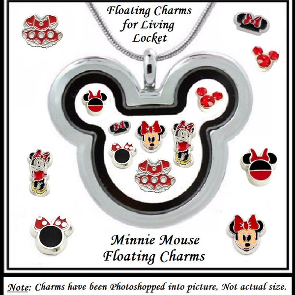 Disney ~ MINNiE Mouse FLOATiNG Charms ~ for Living Memory Floating Lockets ~ Purchase COMPLeTE Set or Charms Sold Separately ~ MML-FC