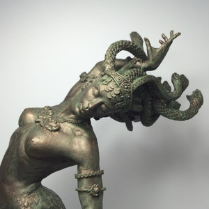 Medusa Statue, Hand Painted Resin Sculpture |. Mythological Creature Figurine | Myths and Legends Character Statue | Fantasy Art Lover Gift