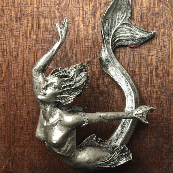 Mermaid Ornament, Pewter Finish
