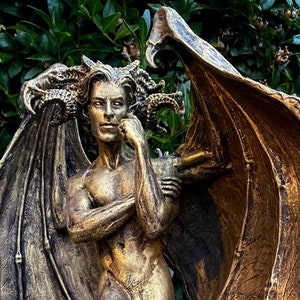 Lucifer Morning Star Statue | Mythological Deities Figurine | Fallen Angel Character Statue | Satan Altar Statue for Gothic Home Decor
