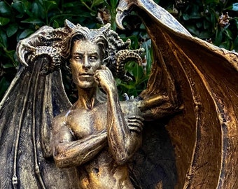 Lucifer Morning Star Statue | Mythological Deities Figurine | Fallen Angel Character Statue | Satan Altar Statue for Gothic Home Decor