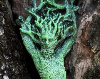 Green Man, Cernunnos Statue, 9" version, Green Finish