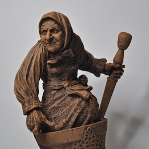 Baba Yaga the Russian Witch Sculpture