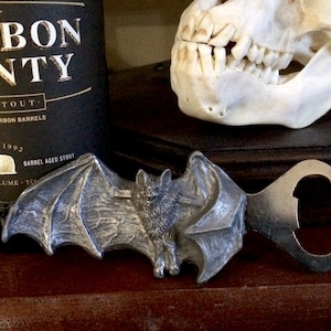 Vampire Bat Bottle Opener, Hand Painted Resin | Gothic Vampire Barware | Unique Bat Bottle Opener |Dark Fantasy Gothic Beer and Barware Gift