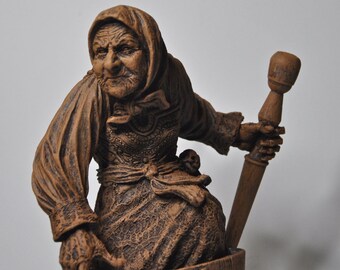 Baba Yaga the Russian Witch Sculpture