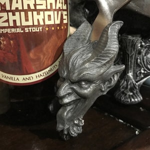 Krampus Bottle Opener, pewter finish image 1