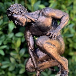 Narcissus' Reflection Statue: Introspection and Identity | Mythological Character Figurine | Mirror Image Art | Classical Fantasy Home Decor