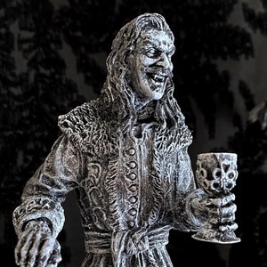 Dracula: Vlad the Impaler Statue, Hand Painted Resin Sculpture | Legendary Vampire Figurine |Undead Vlad Tepes |Gothic Gift and Spooky Decor