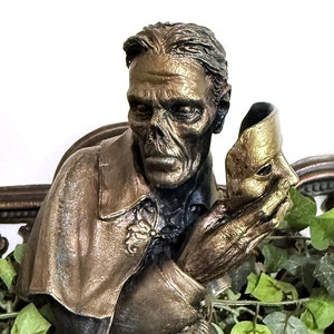 Phantom of the Opera Bust, Hand Painted Resin Sculpture |. Halloween Monster Opera Ghost Figurine | Gothic Art for Spooky Home Decor