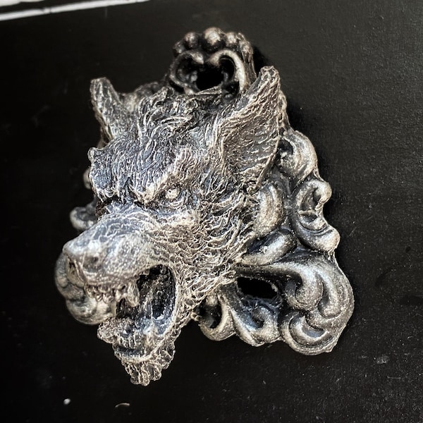 Werwolf Magnet, Kunstharz Skulptur | Gothic Fantasy Dekor | Werwolf Magnet für Fantasy und Gothic Dekoration