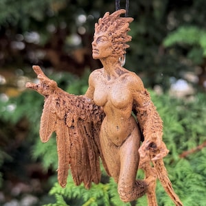 Harpy Ornament, Hand Painted Resin Sculpture | Mythical Creature Figurine | Unique Legendary Bird Woman Ornament. Fantasy Art Holiday Decor