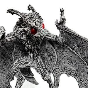 Estatua de Hombre Polilla, Escultura de Resina Pintada a Mano / Figura de Criptozoología / Figura de Monstruo de Leyenda Urbana, Decoración de Arte de Terror