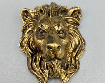 Lion's Head Magnet, Gold