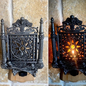 Friedhof Tore Nachtlicht, Handbemalte Resin Skulptur | Friedhof Gothic Nachtlicht | Halloween Geschenk und Gothic Fantasy Wohnkultur