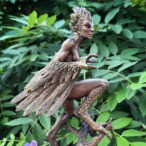 Harpy Statue, Hand Painted Resin Sculpture | Mythical Creature Figurine | Unique Legendary Bird Woman Figurine. Fantasy Art Decor