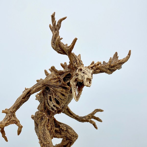 Leshen/ Wendigo Statue, Half Scale Sculpture | Mythical Creature Figurine | Folklore Legendary Wendigo Figurine. Fantasy Art Decor