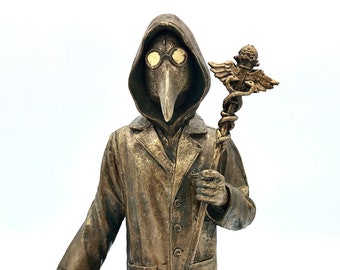 Healthcare Worker Bust, Plague Doctor Variant, Bronze Finish, Doctors Without Borders Charity