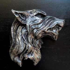 Wolf&#39;s Head Magnet, Hand Painted Resin Sculpture | Mythic Fantasy Decor | Wolf Magnet for Fantasy and Gothic Decor