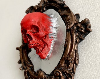 Spectral Skull Wall Plaque, Blood Red