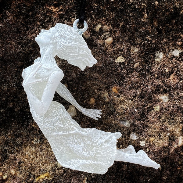 Victorian Ghost Ornament, Hand Painted Resin Sculpture | Gothic Horror Haunting Art | Halloween Ornament for Spooky Home Decor, Witchy Gift