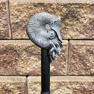 Nautilus Umbrella,Hand Sculpted Resin | Nautical Fossil Umbrella | Fantasy Natural History Parasol, Maritime Gothic Accessory
