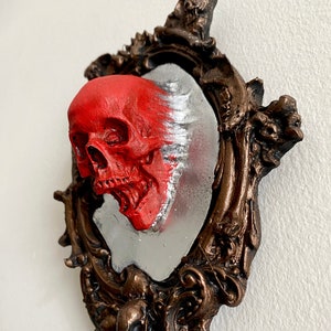 Spectral Skull Wall Plaque, Blood Red
