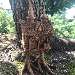 Baba Yaga Hut Statue, Hand Painted Resin Sculpture | Russian Folklore Figurine | Witch House Statue | Fantasy Art for Gothic Home Decor