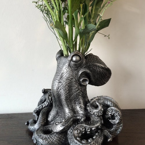 Kraken Vase, Pewter Finish