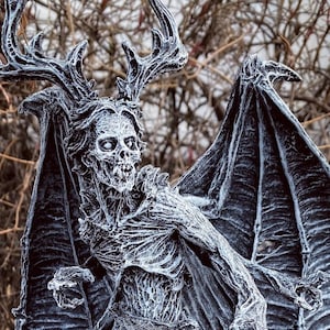 Angel of Death Statue, Hand Painted Resin | Mythic Creature Figurine | Myths and Legends Monster Statue | Demon Statue for Gothic Home Decor