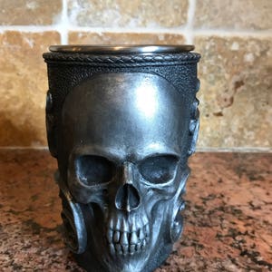 Necromancer Skull Mug. Pewter Finish image 5