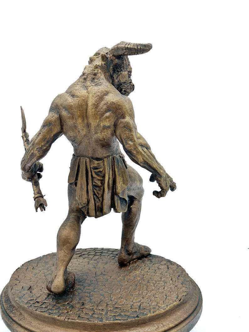 Minotaur Statue, Hand Painted Resin Sculpture Mythical Creature