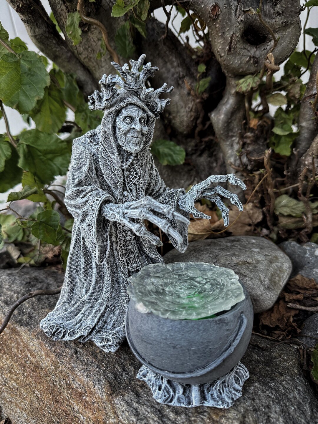 Gryla the Witch Statue, Hand Painted Resin Sculpture | Rustic