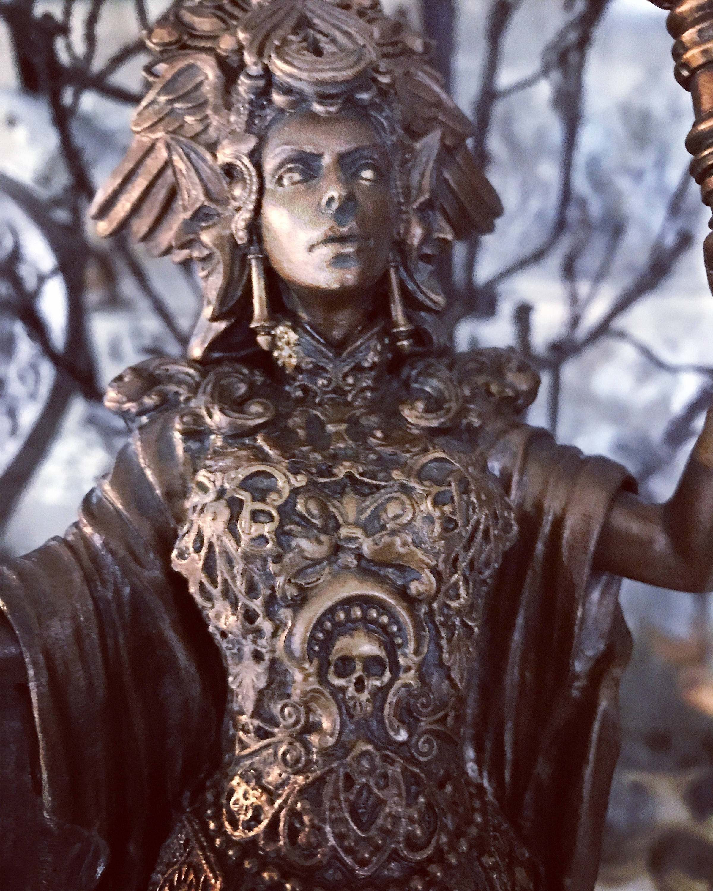Hekate statue, torches, magick, paganism, hellenism, greek mythology, Hecate goddess, goddess of