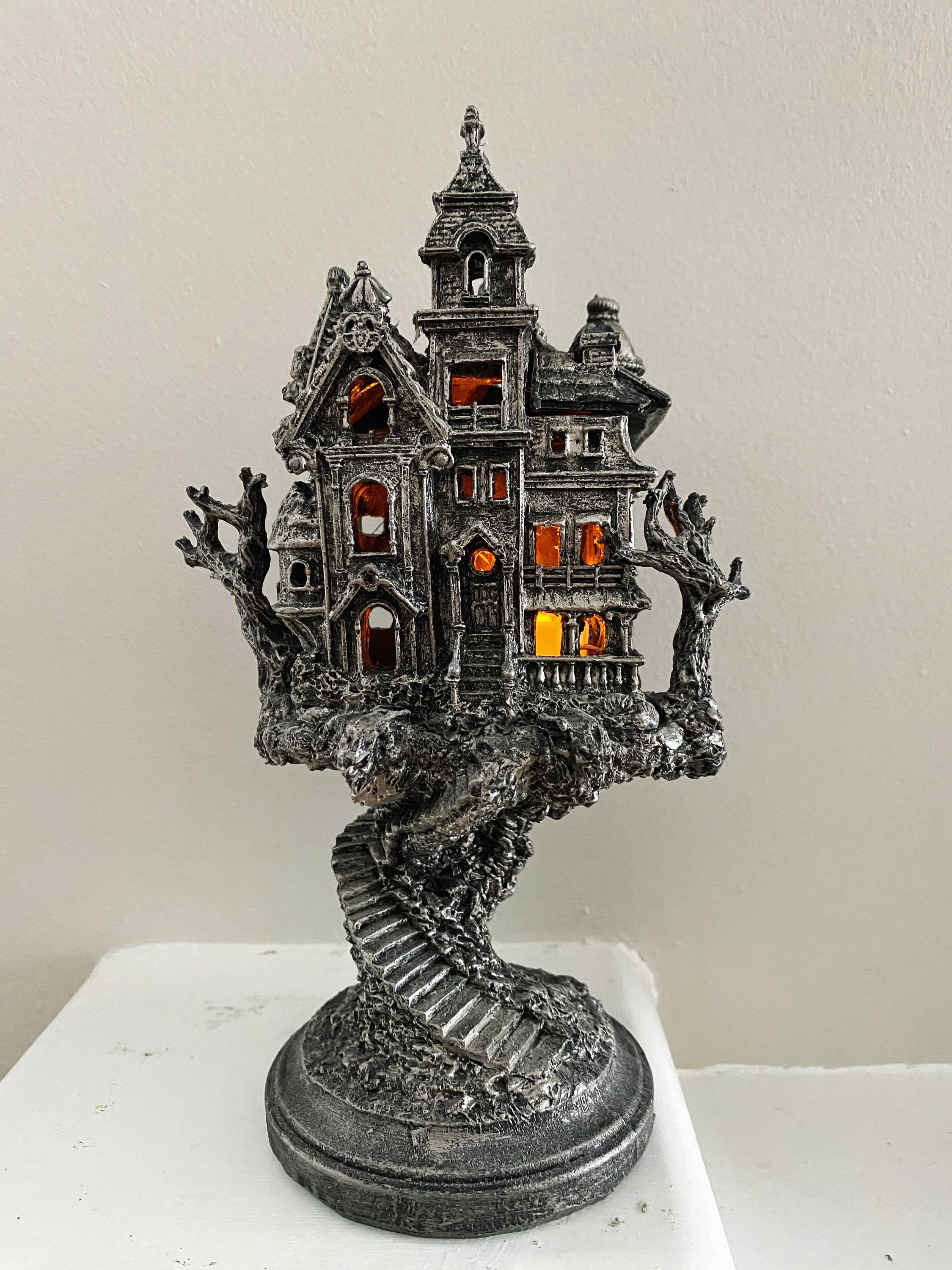 Haunted Mansion, Resin Sculpture With LED Tea Light | Victorian