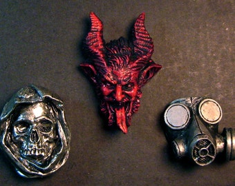 Set of Magnets, Krampus, Santa Muerte, Gasmask