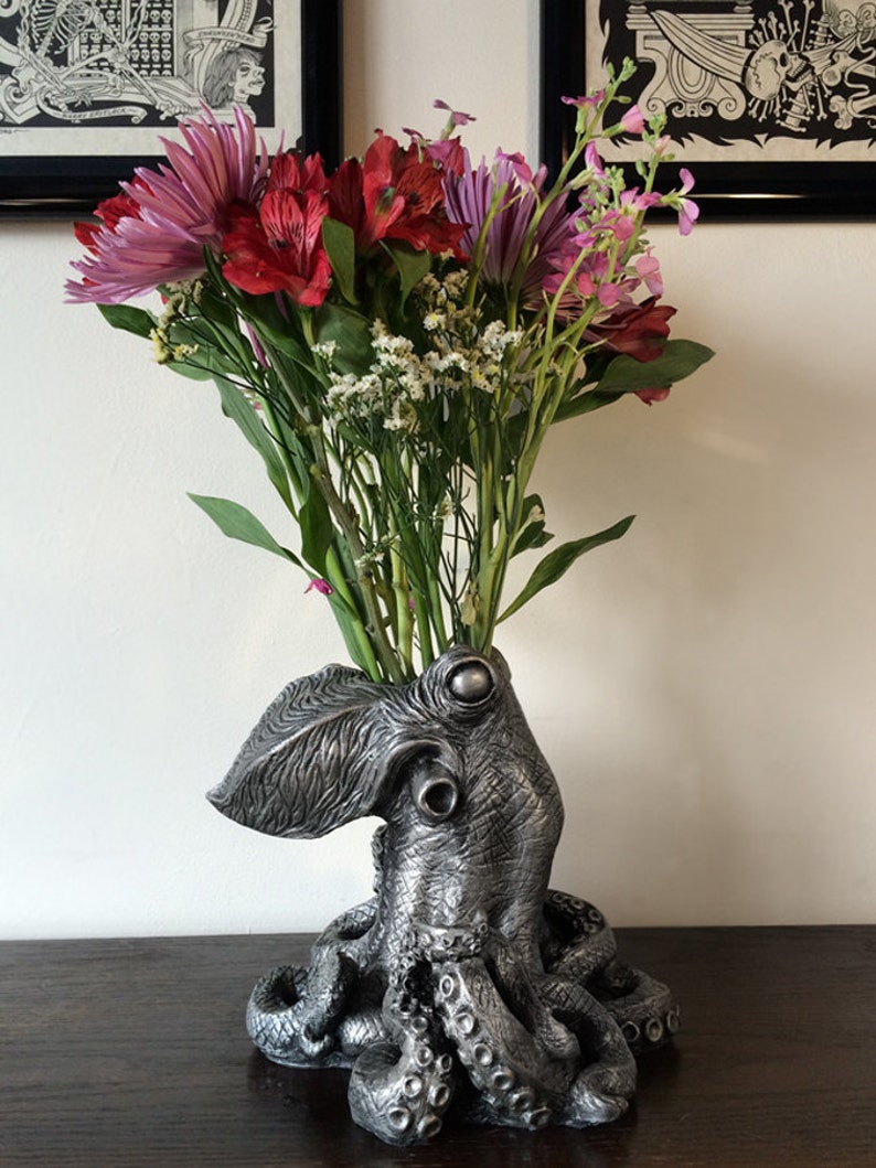 Kraken Vase, Pewter Finish image 2