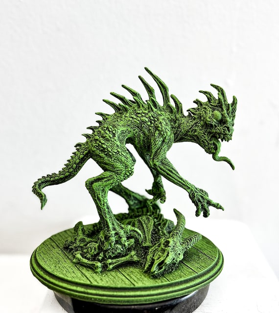 Chupacabra Statue, Hand Painted Resin Sculpture |cryptozoology