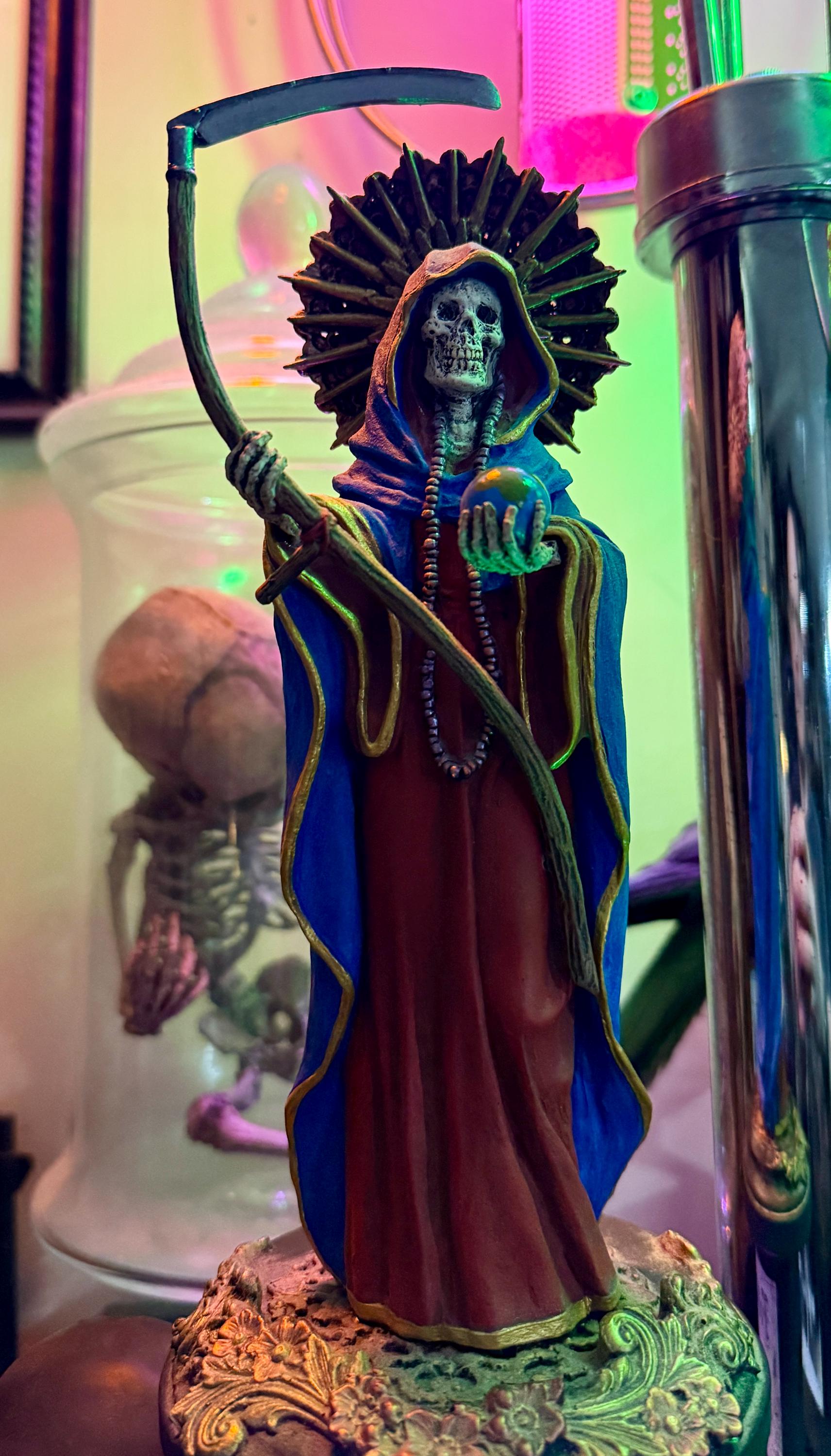 Santa Muerte Statue, Full Color Sculpture | Mexican Saint of Death