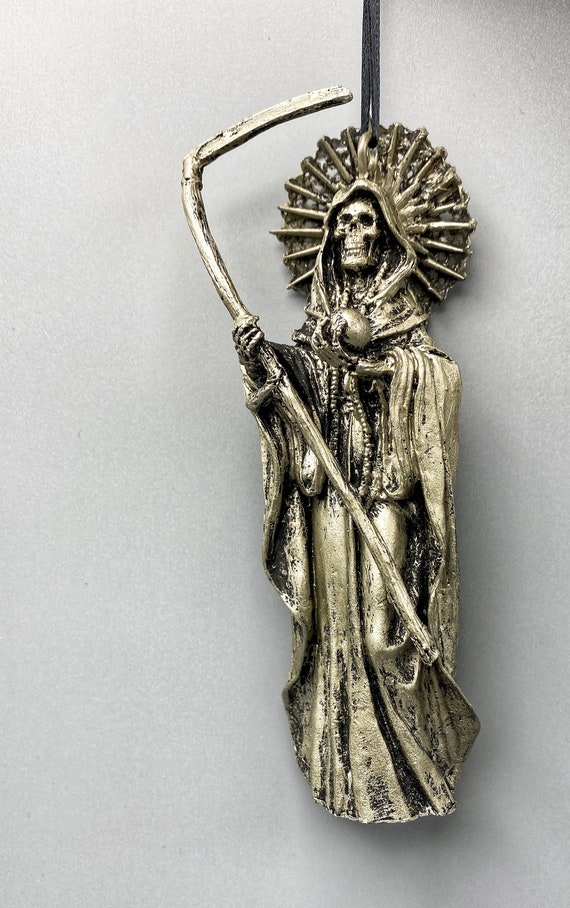 Santa Muerte Ornament, Hand Painted Sculpture | Mexican Saint of Death  Altar Figurine | Gothic Ornament, Dia De Los Muertos Holiday Decor - Etsy