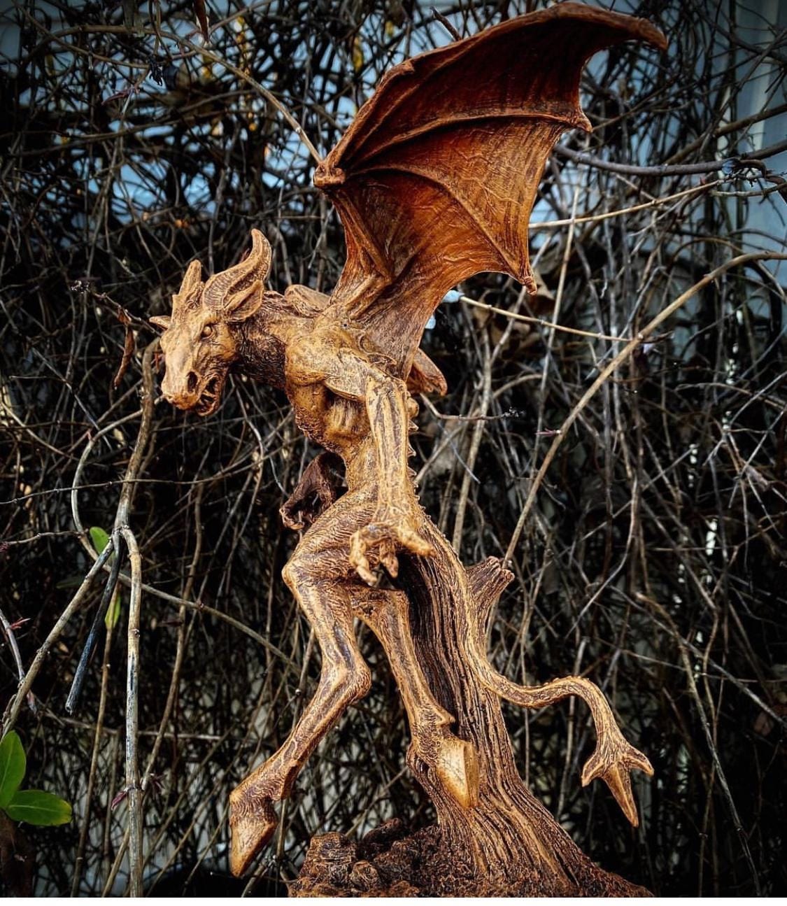 デビル★オブジェ★置物★アート★悪魔★サテュロス★真鍮★ビンテージ★アート★エロ Jersey Devil Statue, Hand Painted Resin Sculpture | Cryptozoology
