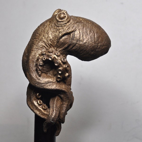 Kraken Cane, bonded bronze