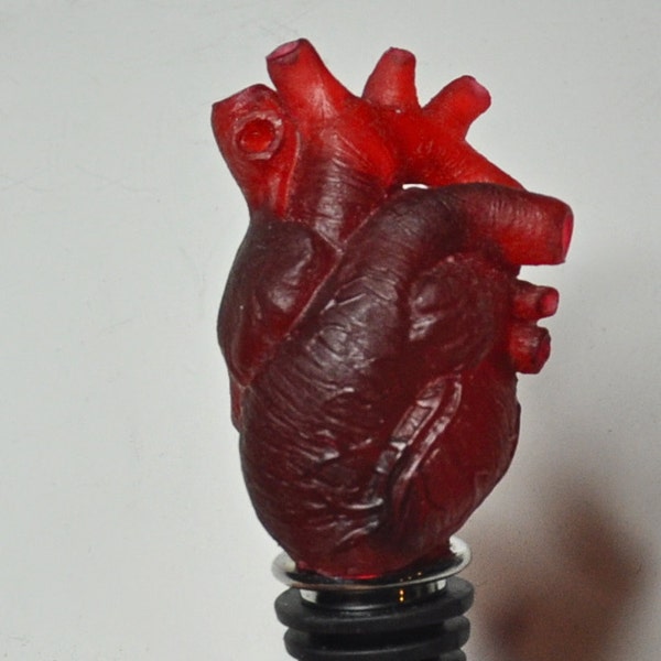 Anatomical Heart Winestopper, Hand Painted Resin | Gothic Medical Decor, Anatomy Heart Bottle Stopper |Fantasy Gothic Wine and Barware Gift
