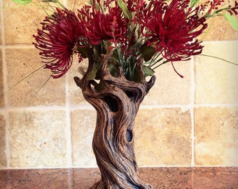 Tree Vase, Brown Finish