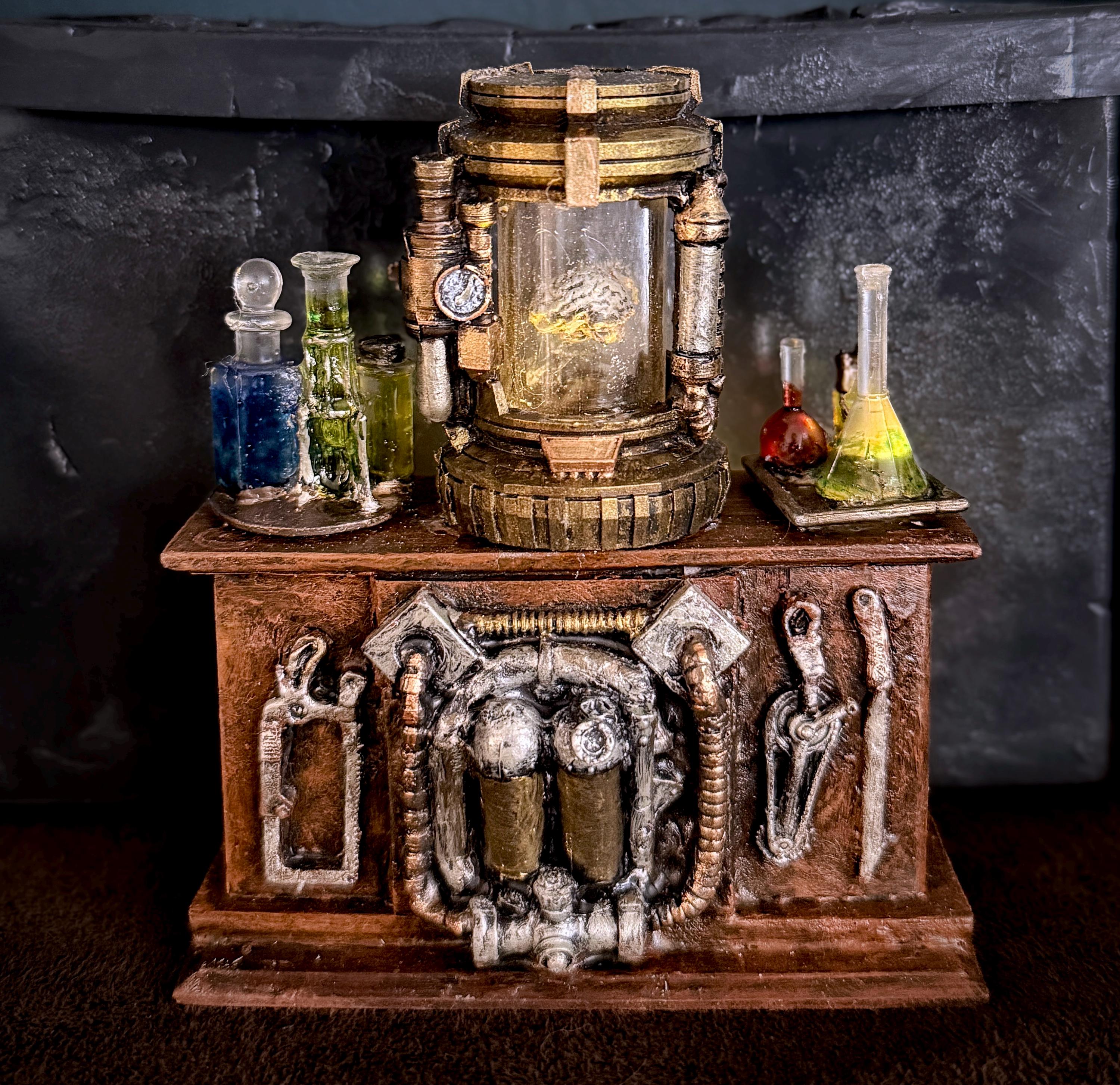 Frankenstein Lab Objects Frankenstein Laboratory Tealight Holder, Full Color | Mad Scientist Lab ...